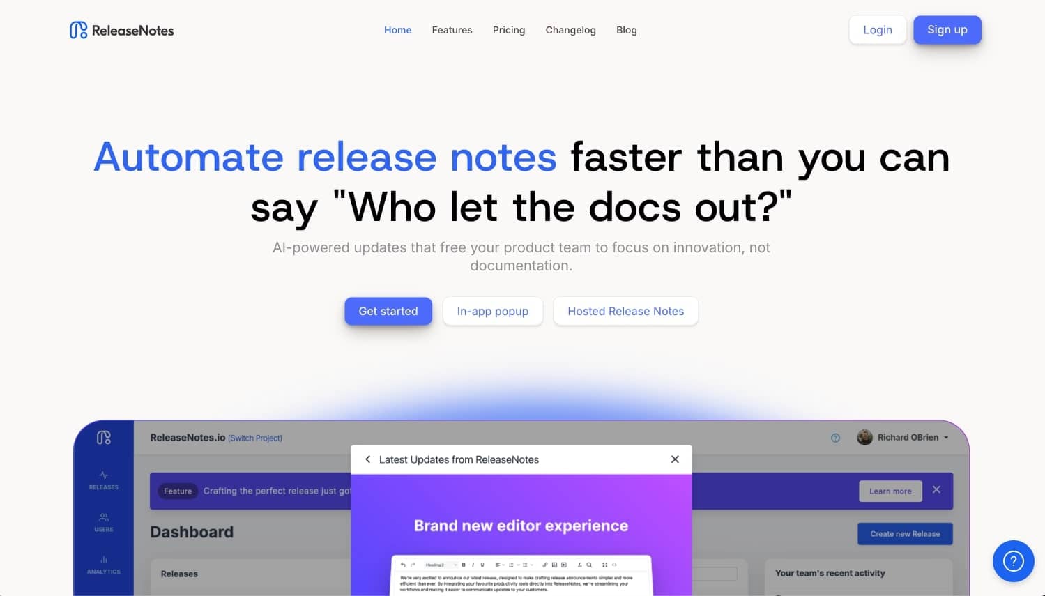 ReleaseNotes.io