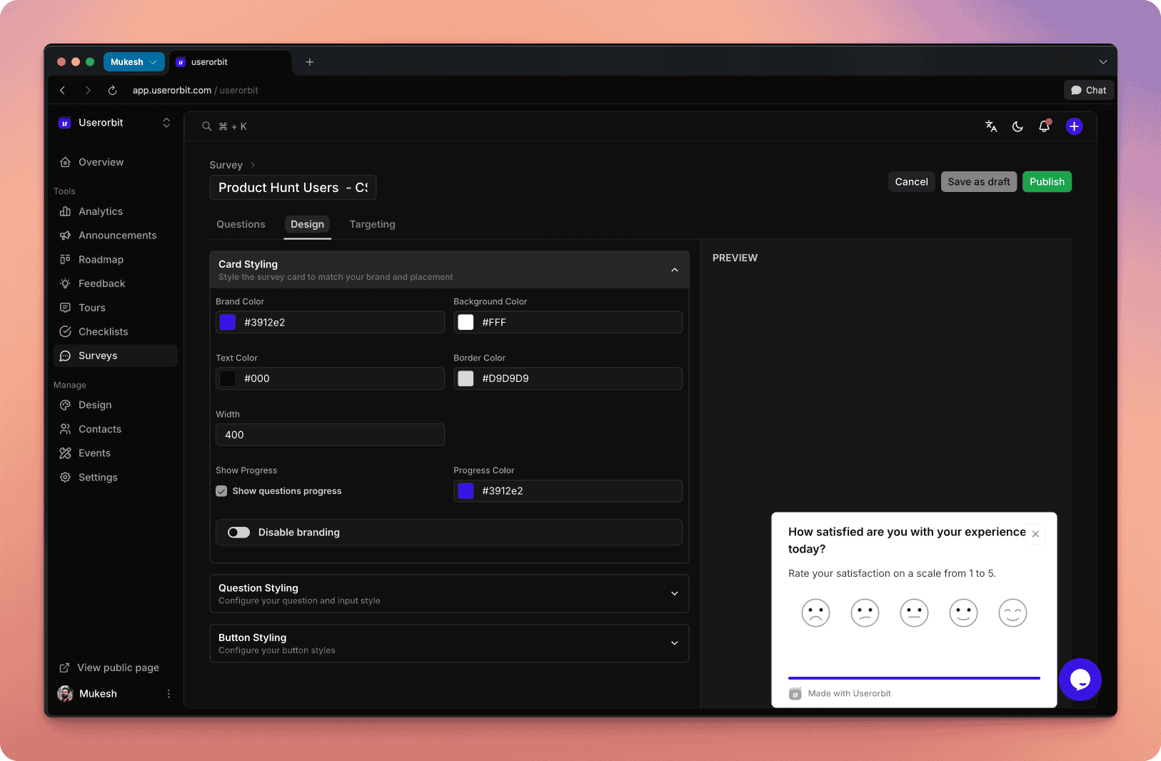 Journey map with stages and metrics