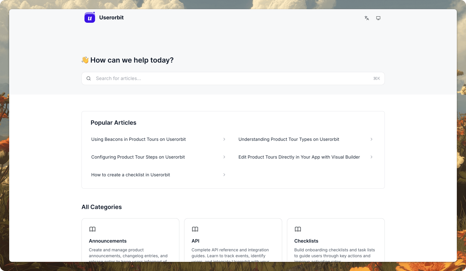 Userorbit help center customer portal