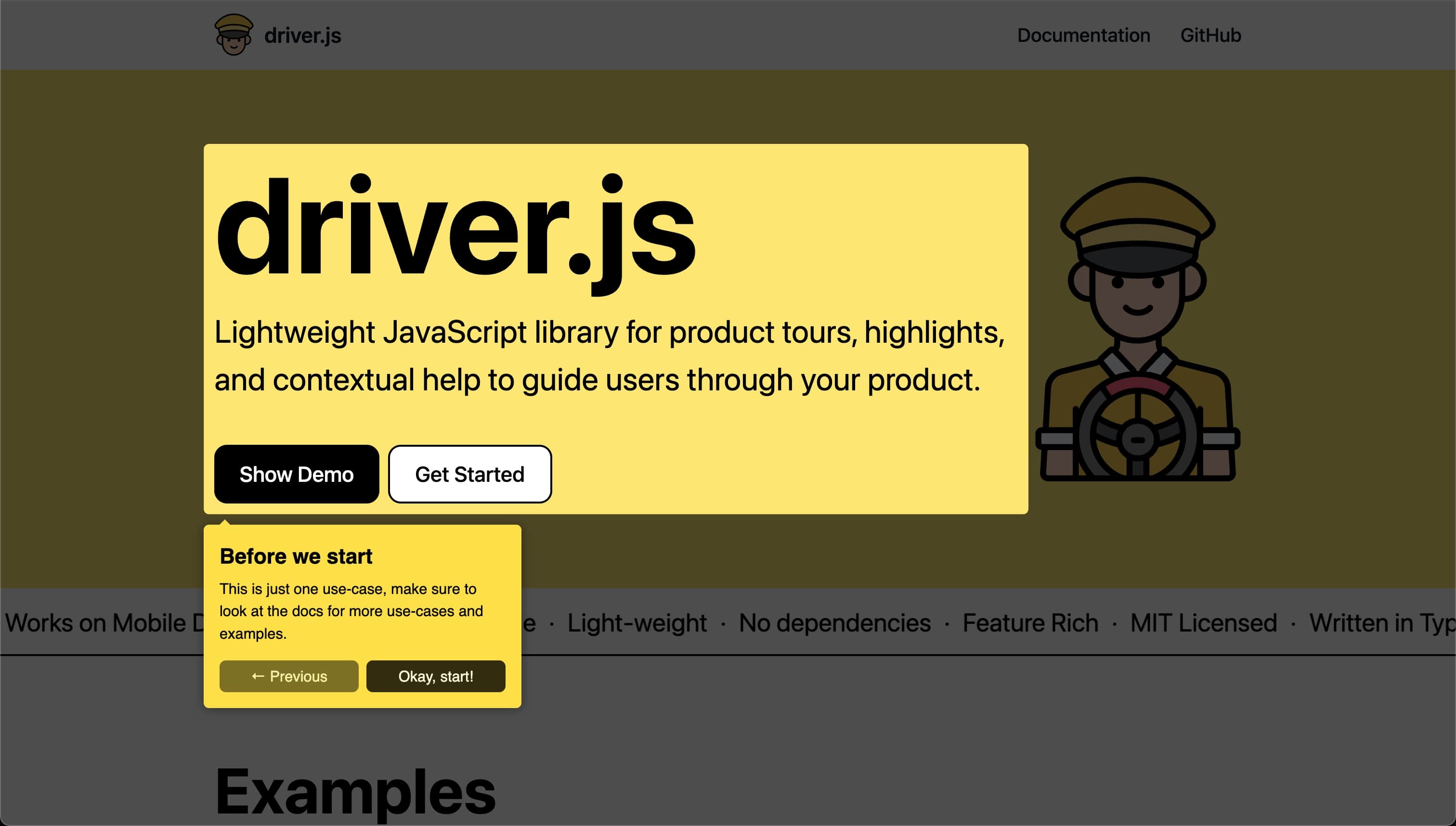 Driver.js Screenshot