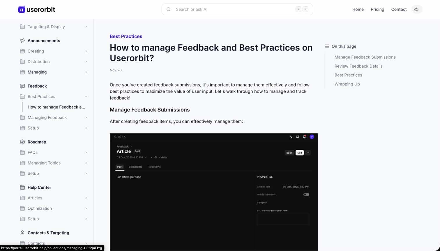 help center article page