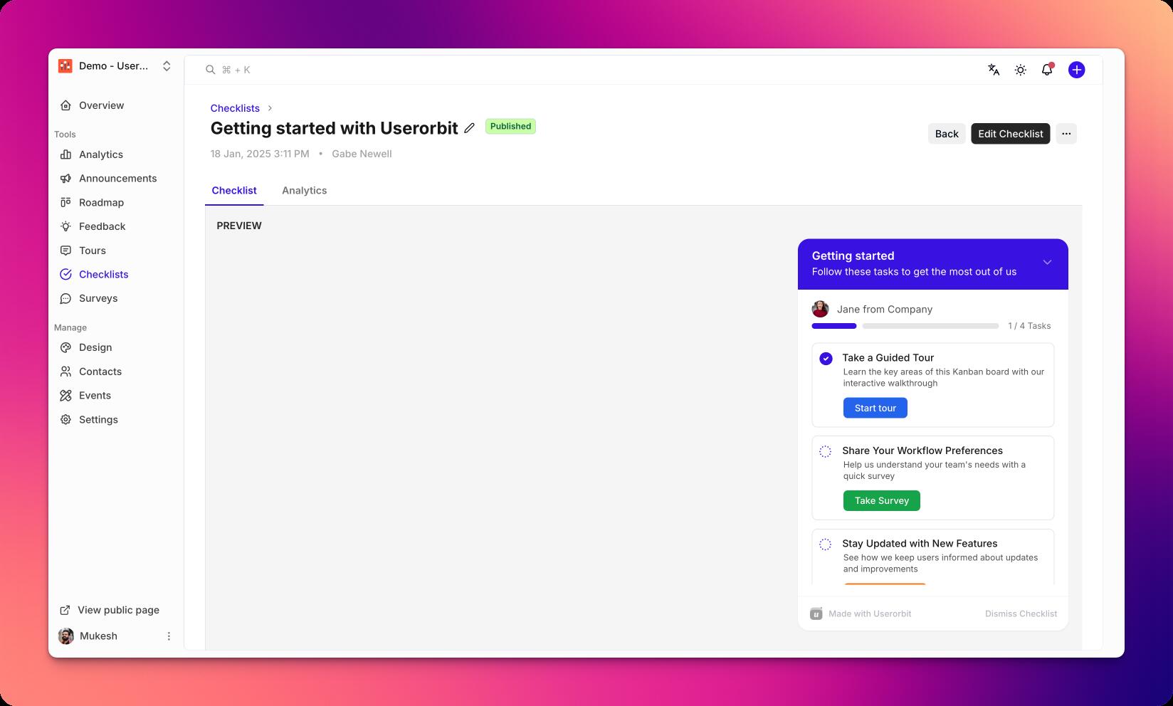 Checklist Preview